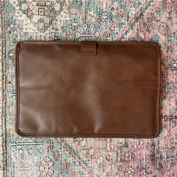 Beis Brown Faux Leather Laptop Sleeve Case - Picture 2 of 5